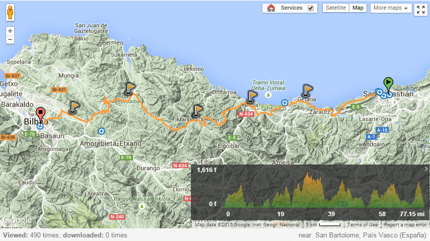 Camino del Norte map