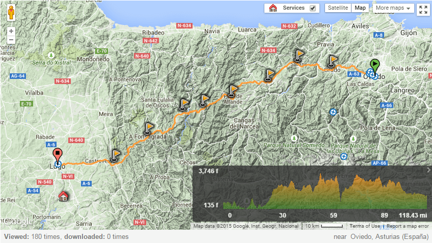 Camino Primitivo, from Oviedo to Lugo