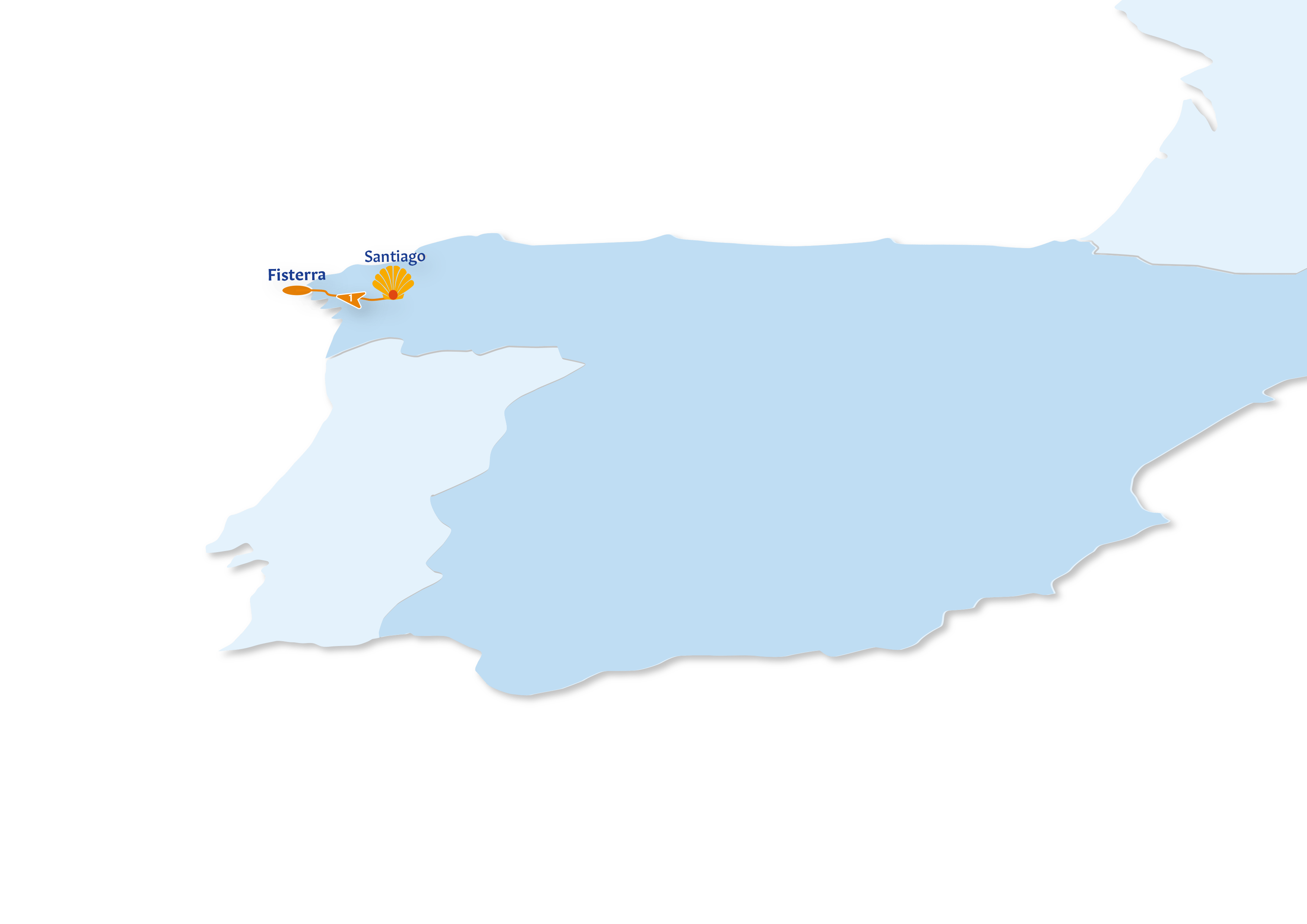 Camino Finisterre Route map