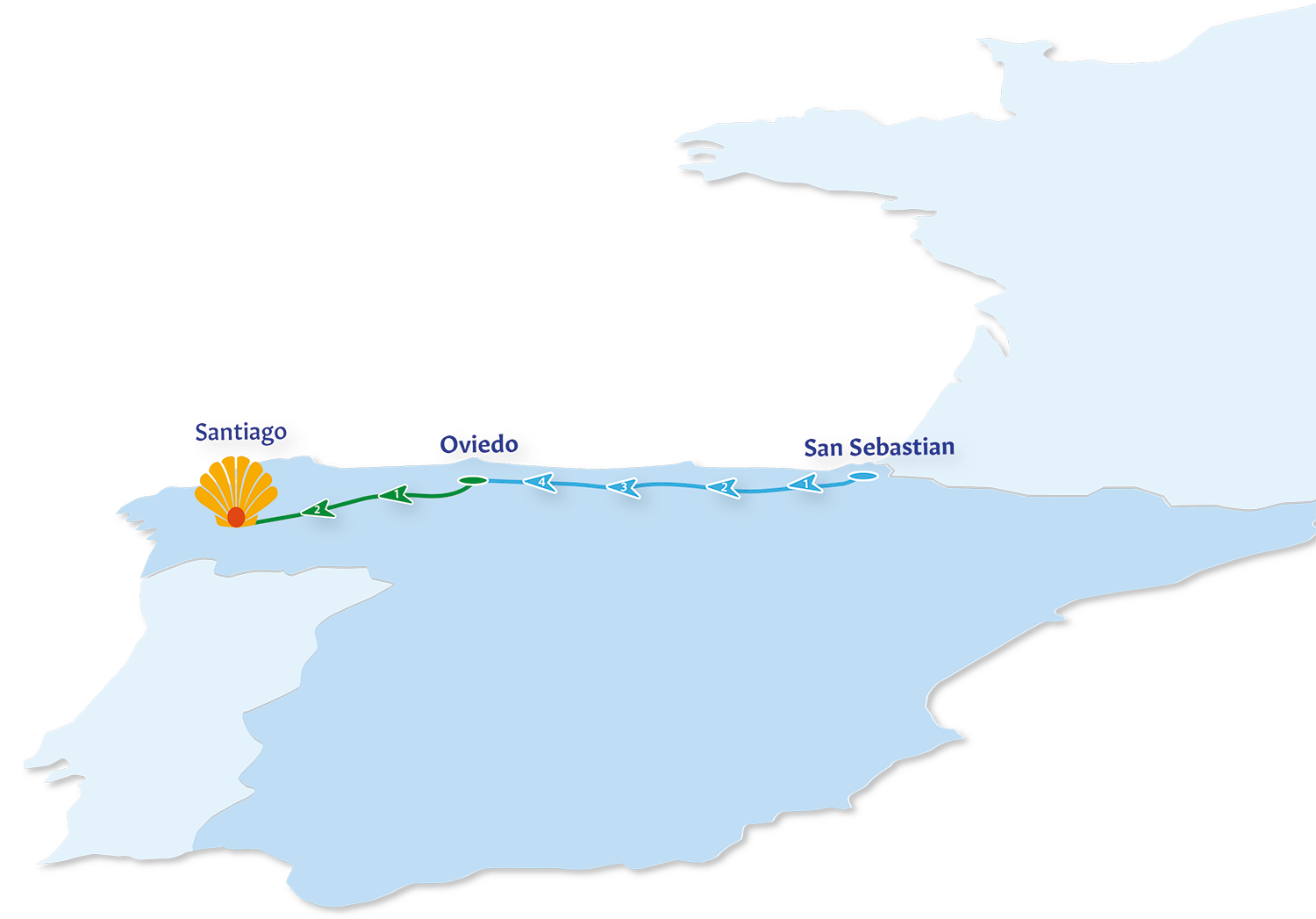 Camino del Norte route map